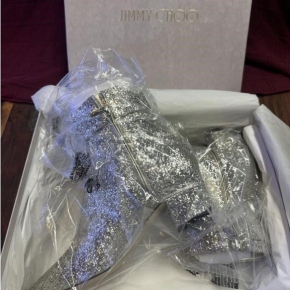 NEW! Jimmy Choo Myan 45mm Glitter Ankle boots - Picture 9 of 12